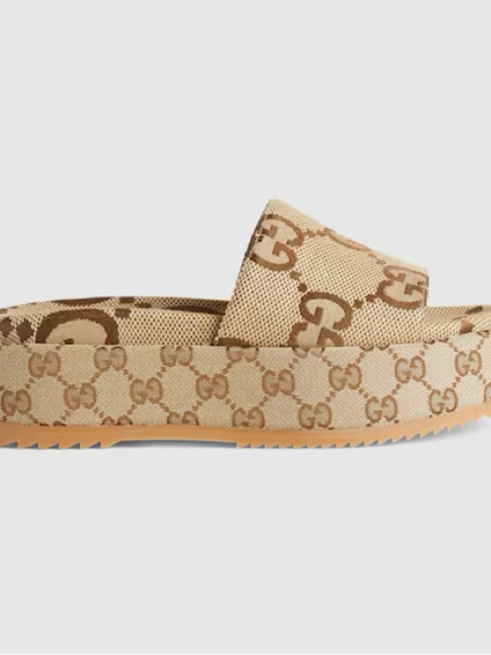 Gucci Angelina GG-monogram canvas flatform sliders